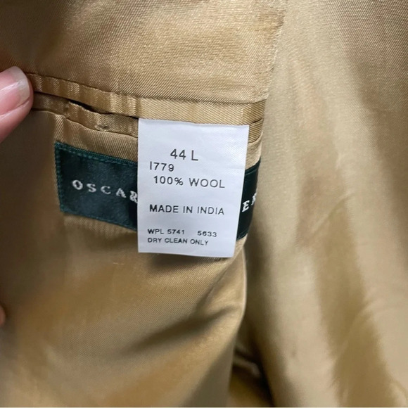 Oscar De Le Renta Notch Lapel Tweed Check Woolen Blazer - Picture 5 of 8